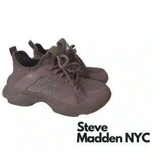 Steve Madden NYC | Dusty Rose Girls Rhinestone Sneakers  | Size 1